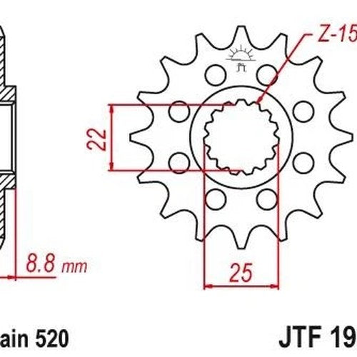 JT Front Sprocket 520 11T #JTF1901.11 KTM/Husqvarna/Beta