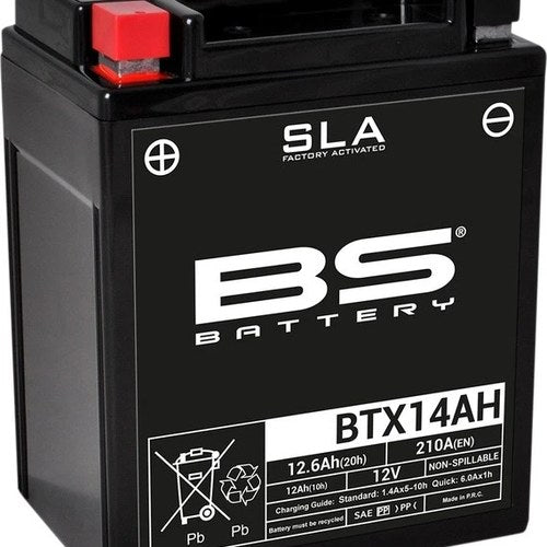 BS Battery Sla Factory Activated Maintenance Free Battery BTX14AH Victory Octane