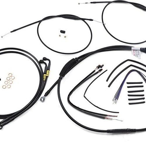Burly Handlebar Cable/Line Kit for 12" Hangers w/o ABS Black #B30-1202
