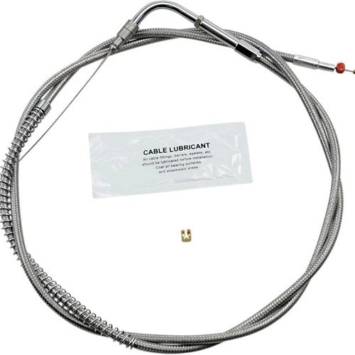 Barnett Pull Throttle Cable +8 Stainless Braided #112597 Harley Davidson