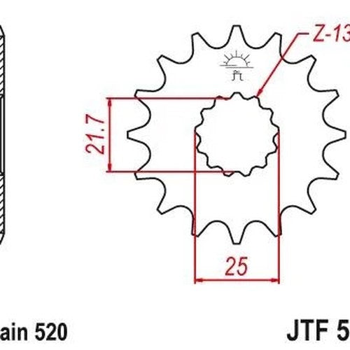JT Front Sprocket 520 15T #JTF565.15 for Kawasaki/Suzuki/Yamaha
