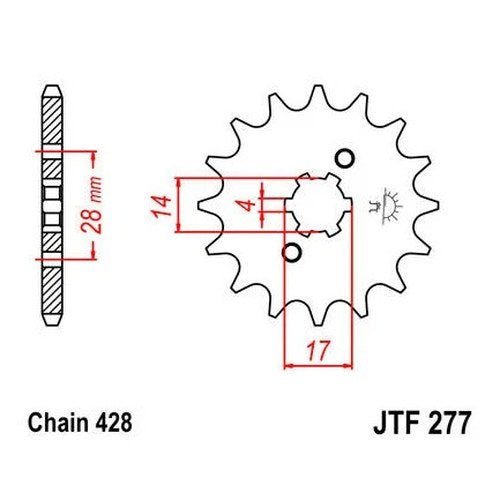 JT Front Sprocket 428 13T for Honda CRF125F/CRF125F Big Wheel 2014-2015