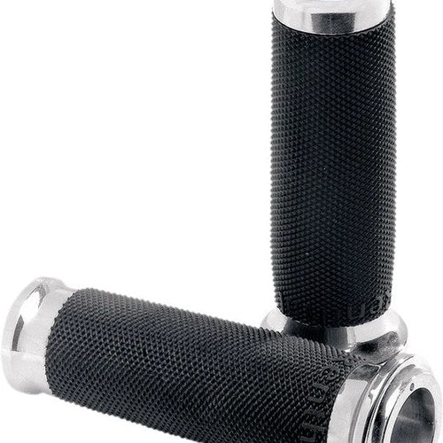 Performance Machine Contour Renthal Wrapped Grips Chrome #0063-2007-CH