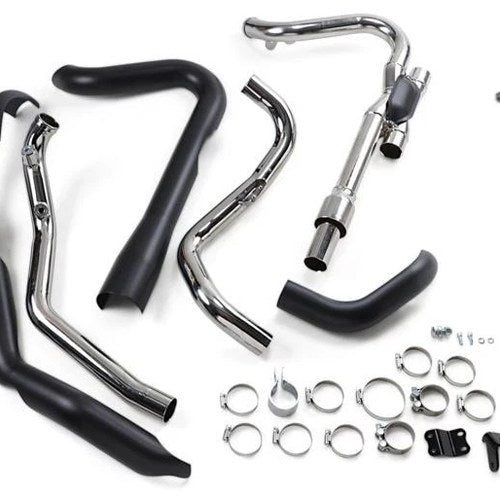 Cobra Pro Chamber Dual Bung Head Pipes Black Harley M8 Touring 2017-2023