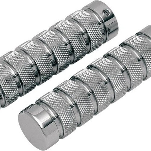 Accutronix Knurled Elite Billet Grips Chrome #GR100-KNC Harley Davidson