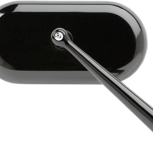 Arlen Ness Oval Side View Mirror Black Right Screw-In 5.00"