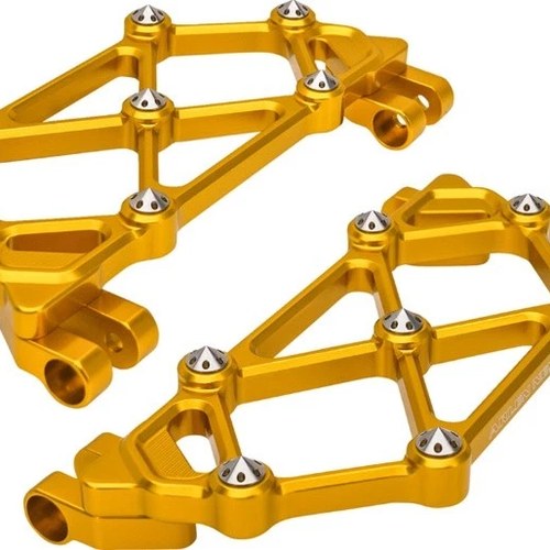 Arlen Ness Mini Diamond Driver Floorboards Gold #410-048 Harley Davidson