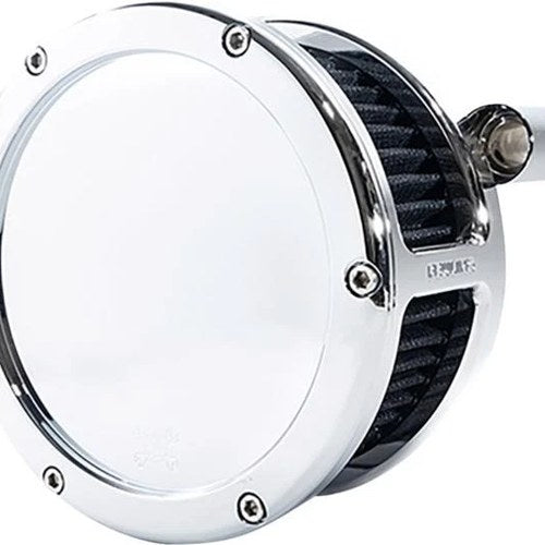 Feuling BA Series Air Cleaner Chrome With Solid Cover/Black Filter #5557