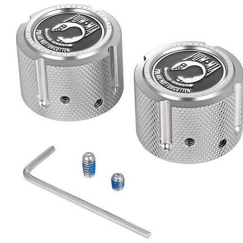 Figurati Designs Front Axle Nut Covers POW-MIA Polished #FD50-FAC-SS
