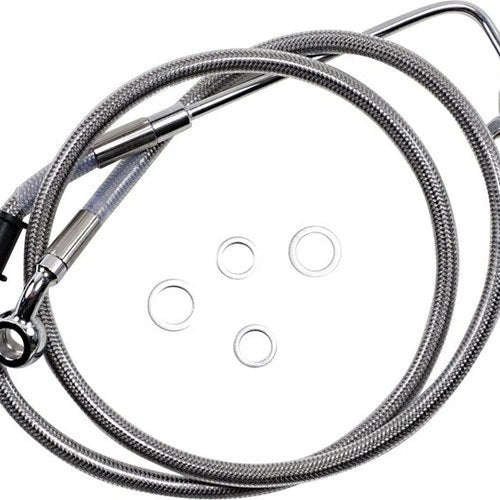 DS Braided Front Upper ABS Brake Line Kit 44" +10" Clear Coated #212058