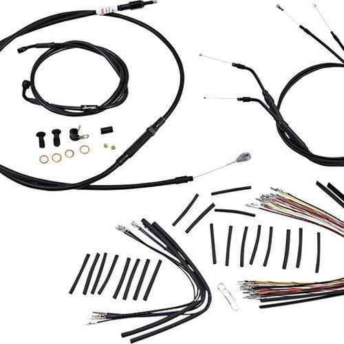 Burly Cable/Brake Line kit for 14" Gorilla Bars Black Harley Fxdwgi 07-08,10-11