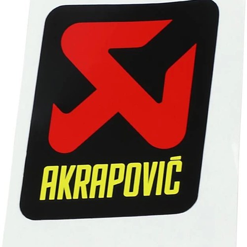 Akrapovic High-Temperature Sticker 57mm L x 60mm H Black/Red/Yellow
