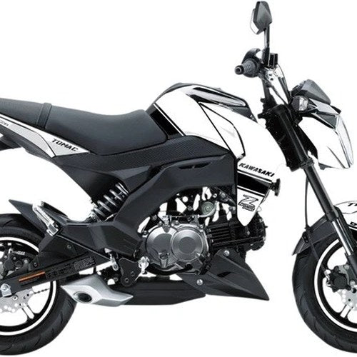 Dcor Pro Series Graphics Kit Retro White for Kawasaki Z125 Pro 2018-2023