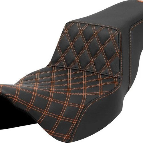 Saddlemen Step-Up LS Ext. Reach Seat F. Lattice Orange Stitch Black #284760