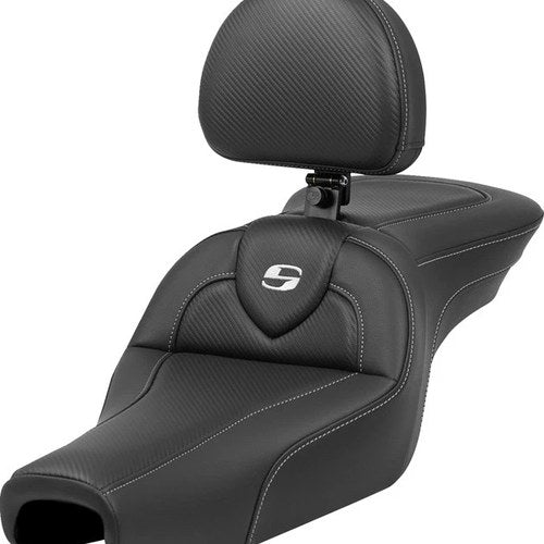 Saddlemen RoadSofa CF Seat With Backrest #284746 Harley Davidson Sportster