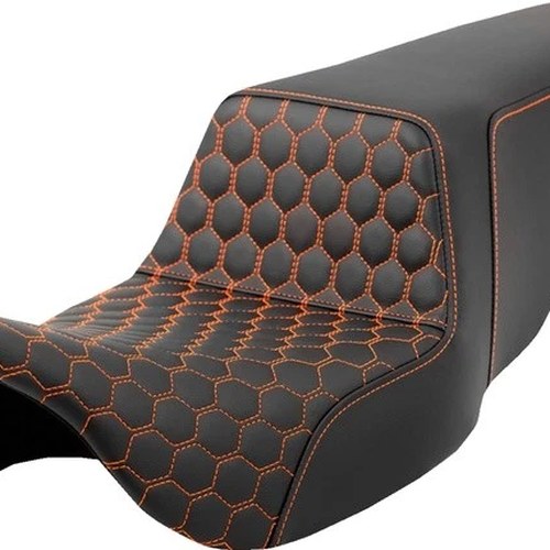 Saddlemen Step-Up HC Seat Orange Stitch #284725 Harley Davidson