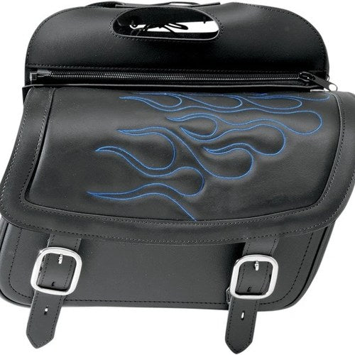 Saddlemen Highwayman Throw Over Tattoo Slant Saddlebags Jumbo Blue Stitch