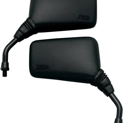 Emgo Roadhawk Mirror Set Rectangular 10mm 5" Stem Black Universal