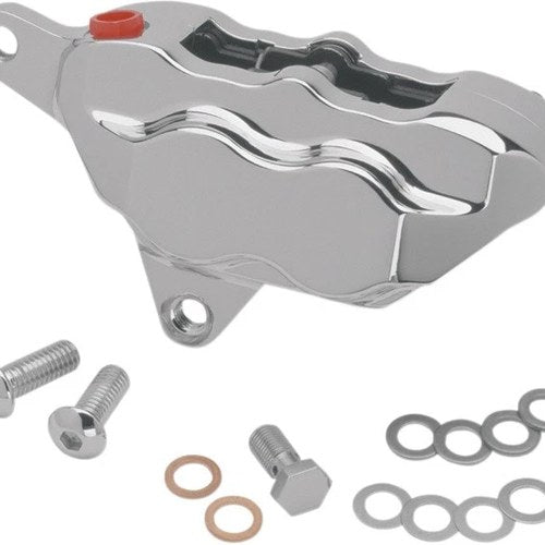 Hawg Halters 4-Piston Front Left Brake Caliper Chrome #LHSCC500 Harley Davidson