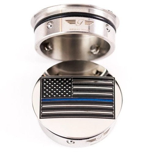 Figurati Designs Swingarm Covers US Flag Blue Line Polished #FD70-ABFL-SS
