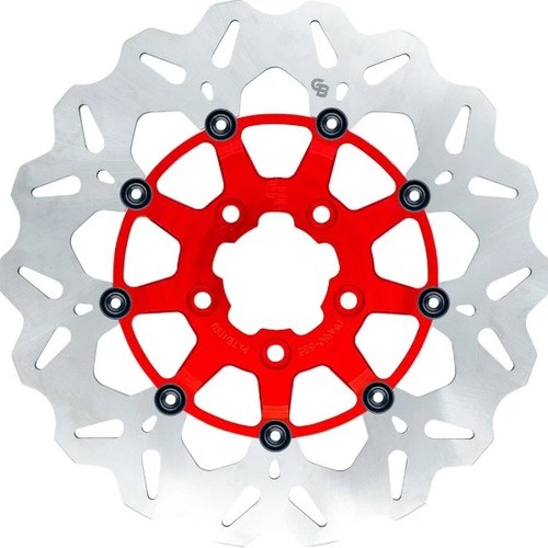 GBrakes Floating Wave Brake Rotor 11.8" Rear Red #GBDU026 Harley Davidson
