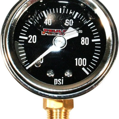Feuling Liquid-Filled Pressure Gauge Black with Bottom 1/8 Npt Port Black