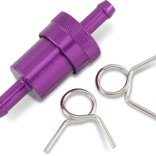 Emgo Fuel Filter 5/16" Aluminum Purple Universal