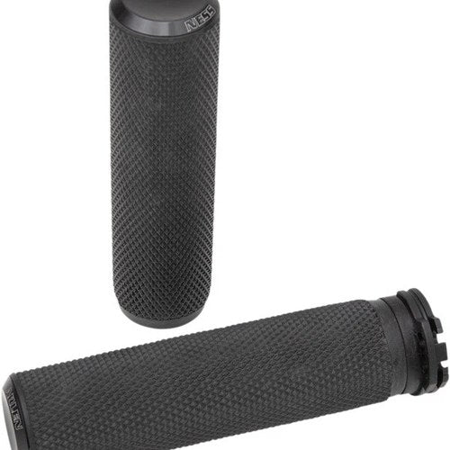 Arlen Ness Knurled Fusion Grips Black #07-325 Harley Davidson