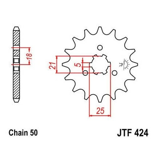 JT Front Sprocket 530 16T #JTF424.16 for Yamaha/Suzuki