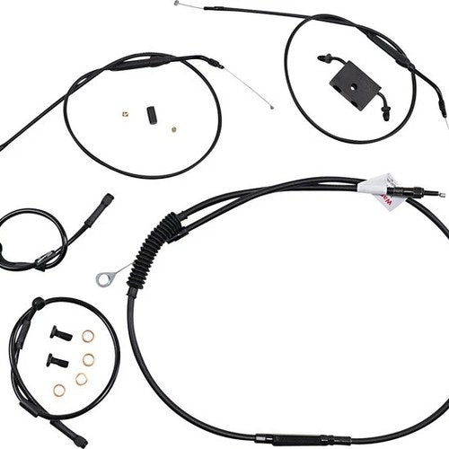 Burly Cable/Line Kit for 8" Standard Handlebar w/ABS Single Disc Black #B30-1271