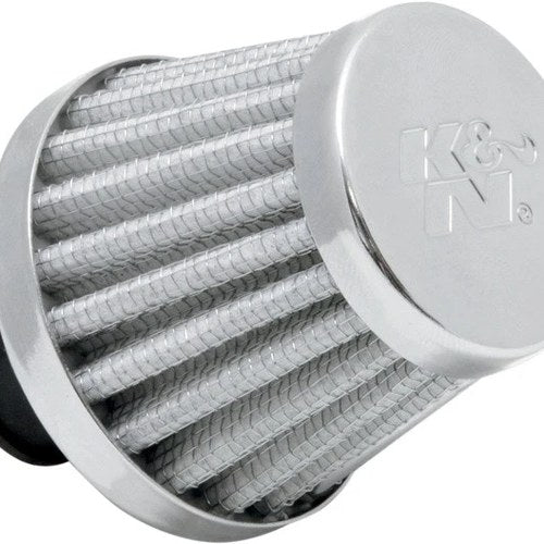 K&N Crankcase Vent Filter with Chrome Top 62-1600WT 2" x 1.75" White