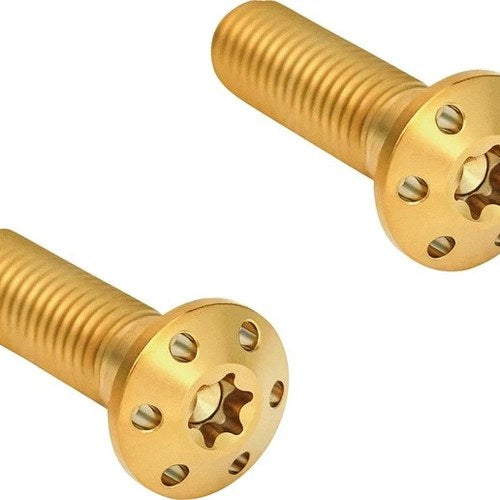 Arlen Ness Brake Caliper Mounting Bolts Gold 2-Pack #300-919 Harley Davidson