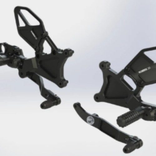 Vortex Racing RS634K Yamaha YZF-R6 Rear Set Black for 2006-2023 Models