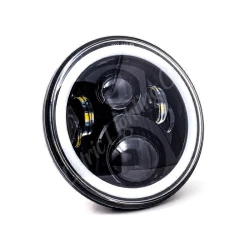 Letric Lighting 7in LED Headlight with Halo for Indian Motorcycles – Black