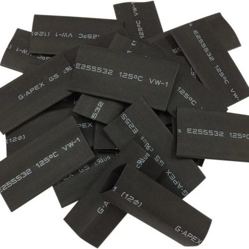 DS Battery Cable Heat Shrink Tubes Black 25-Pack