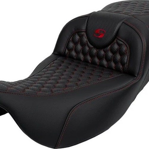 Saddlemen RoadSofa HC Ext. Reach Seat Red Stitch #284829 Harley Davidson