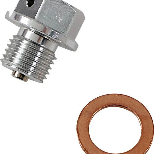 Moose Magnetic Drain Plug Silver fits Suzuki RM-Z250/RM125/DR-Z400