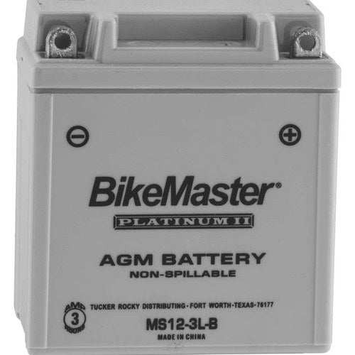 BikeMaster Agm Platinum II Battery #MS12-3L-B fits Yamaha XT350/XT250