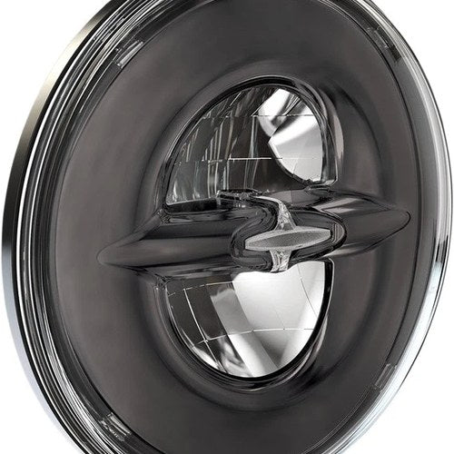 DS Premium LED Reflector Headlight 7" Glossy Black Clear/White