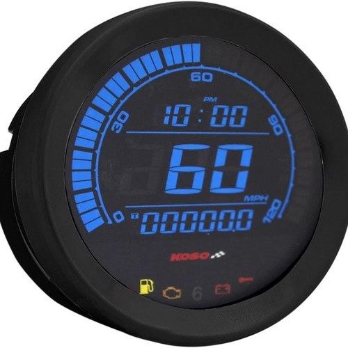 Koso 4" Speedometer Gauge Black #BA051010 Harley Davidson
