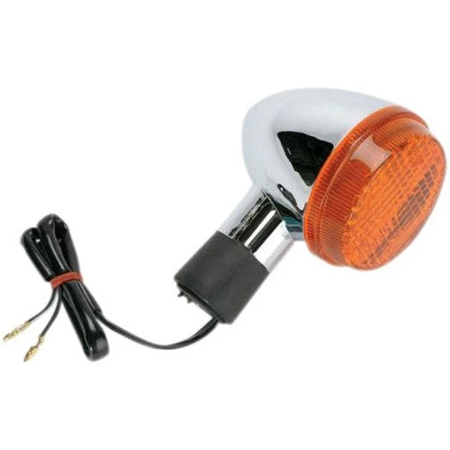 K&S DOT Turn Signal Assembly Single Filament Rear Right Chrome Amber #25-1253