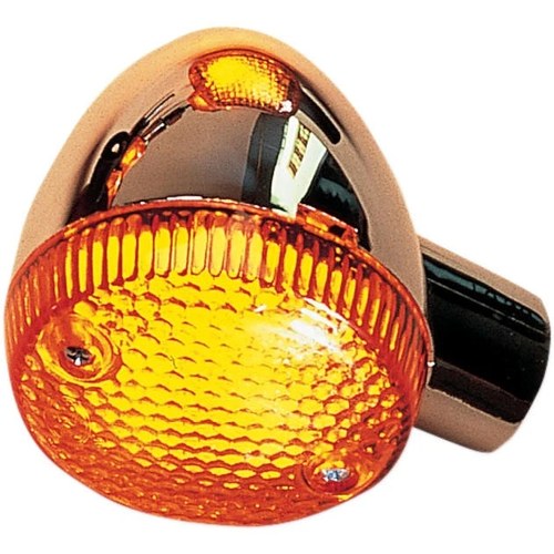 K&S DOT Turn Signal Assembly Dual Filament Front Right Chrome Amber #25-1061