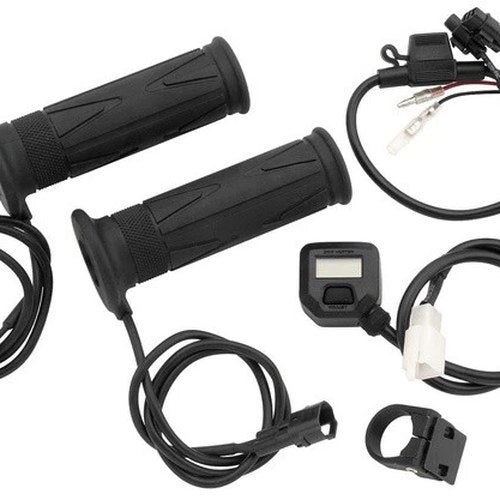 BikeMaster Heated Grips With LCD Voltage Display 12V