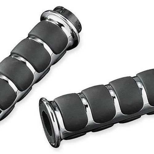 Kuryakyn Iso Grips With Accent Rings Chrome #6205 Harley Davidson