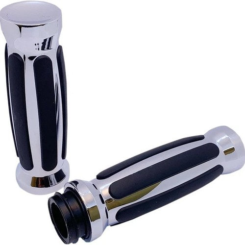 Pro-One Performance Straight Grips Chrome 490001 Harley Davidson w/TBW