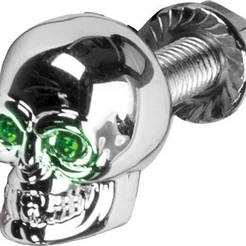 HardDrive Lighted Skull License Plate Screw Green