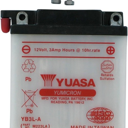Yuasa YuMicron Battery YB3L-A fits Honda XL250/XL600/XL200/XL350/Aero/XL500