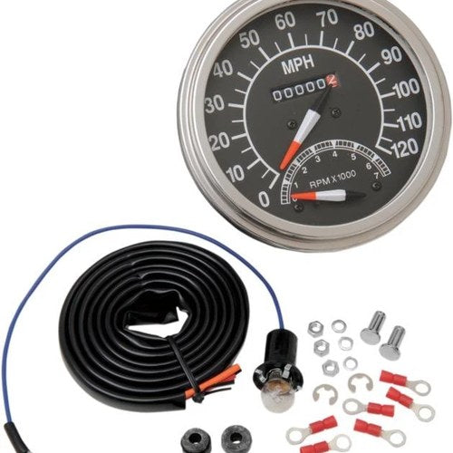 DS FL-Style Speedometer With Tachometer 2:1 68-84 Face Harley Davidson