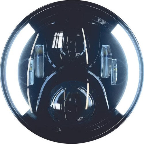 Pathfinder High Definition 7" LED Headlight with Partial Halo Black #HD7DRLB