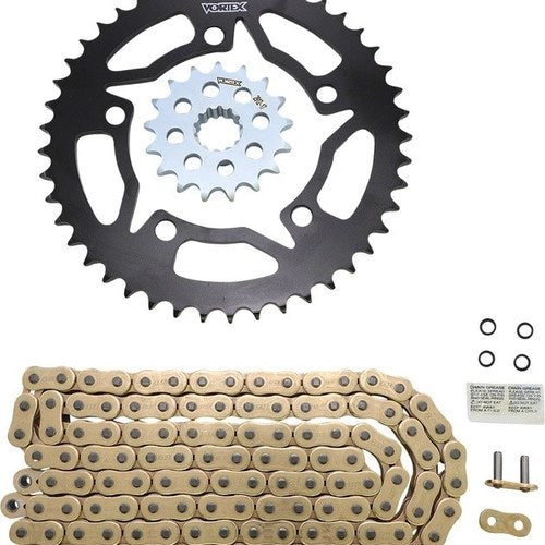 Vortex Oes Original Equipment Chain & Sprocket Kit 525 17/45T Steel Gold CKG7616
